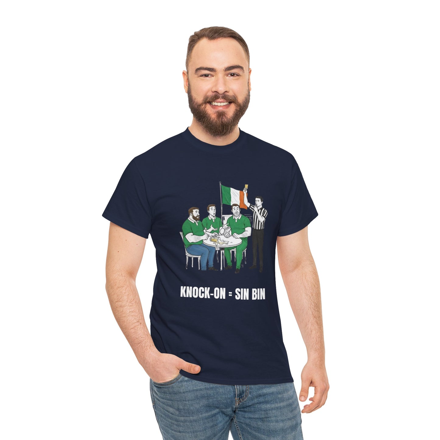 Irish Rugby & Beer T-Shirt – Yellow Card Pint Spill | Funny Rugby Fans Tee