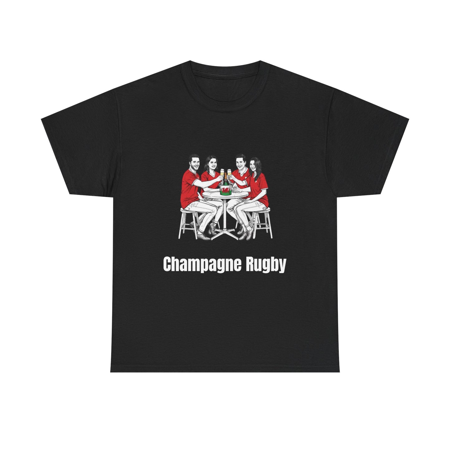 Champagne Rugby T-shirt - Six Nations Wales Fan Gift