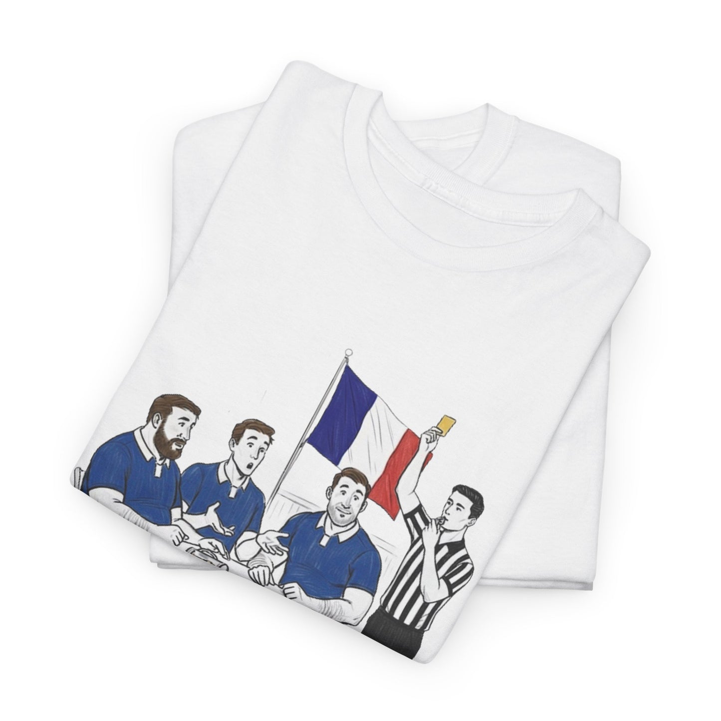 French Rugby & Beer T-Shirt – Yellow Card Pint Spill | Funny Rugby Fans Tee