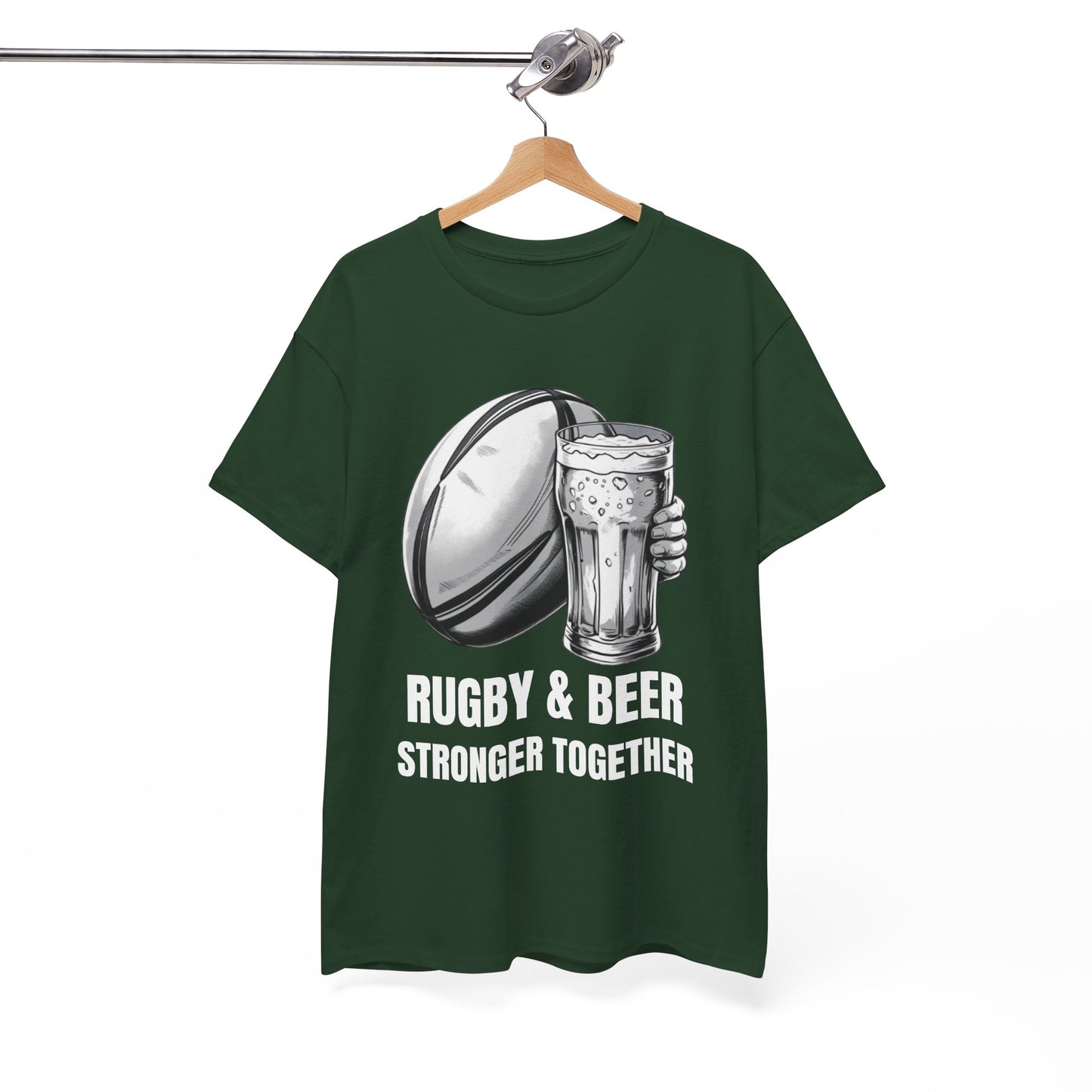 Rugby & Beer ¨Stronger together¨ T-Shirt - South African Rugby Fan Matchday Gift