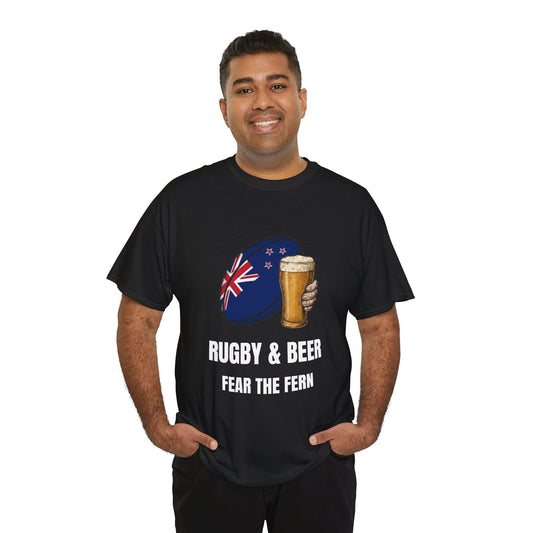 New Zealand Rugby & Beer T-Shirt - Fear the Fern Fan Tee | Match Day Apparel