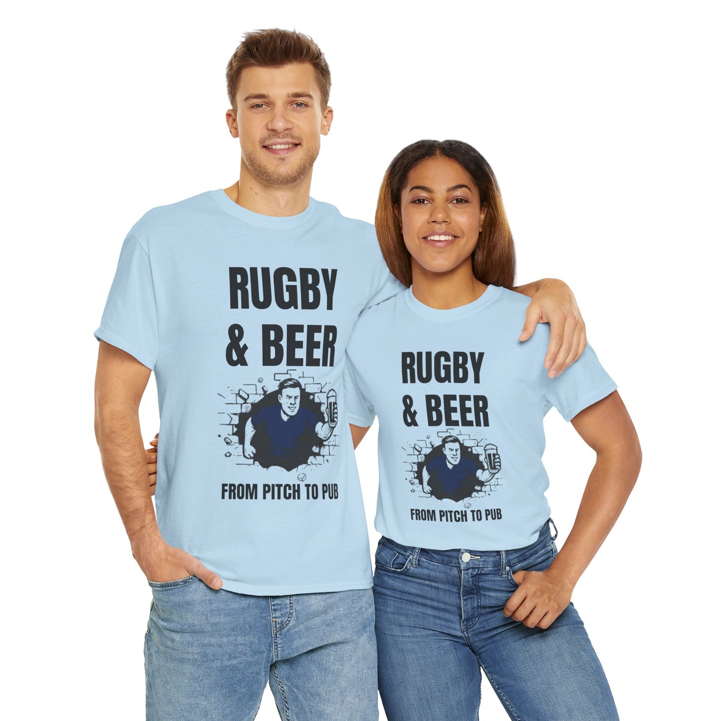 Rugby & Beer T-Shirt – From the Pitch to the Pub | Scottish Rugby Fans Tee