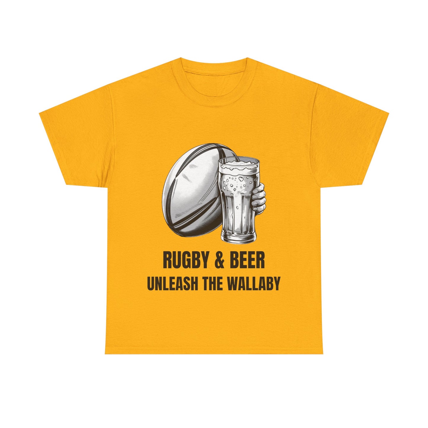Rugby & Beer ¨Unleash the Wallaby¨ T-Shirt - Australian Rugby Fan Matchday Gift