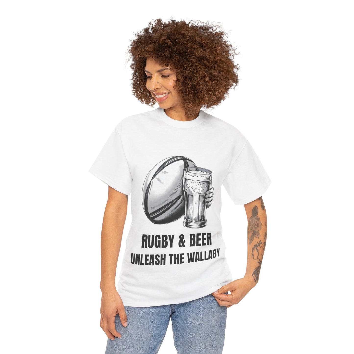 Rugby & Beer ¨Unleash the Wallaby¨ T-Shirt - Australian Rugby Fan Matchday Gift