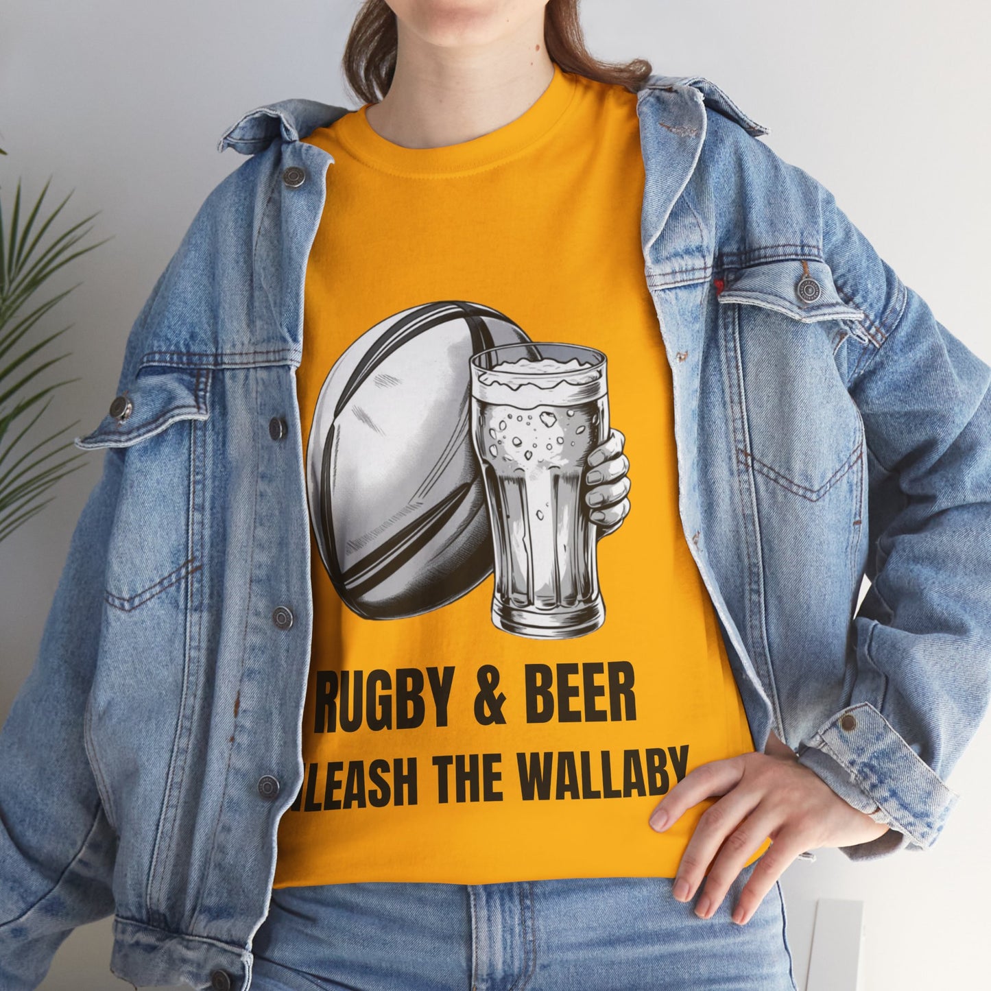 Rugby & Beer ¨Unleash the Wallaby¨ T-Shirt - Australian Rugby Fan Matchday Gift
