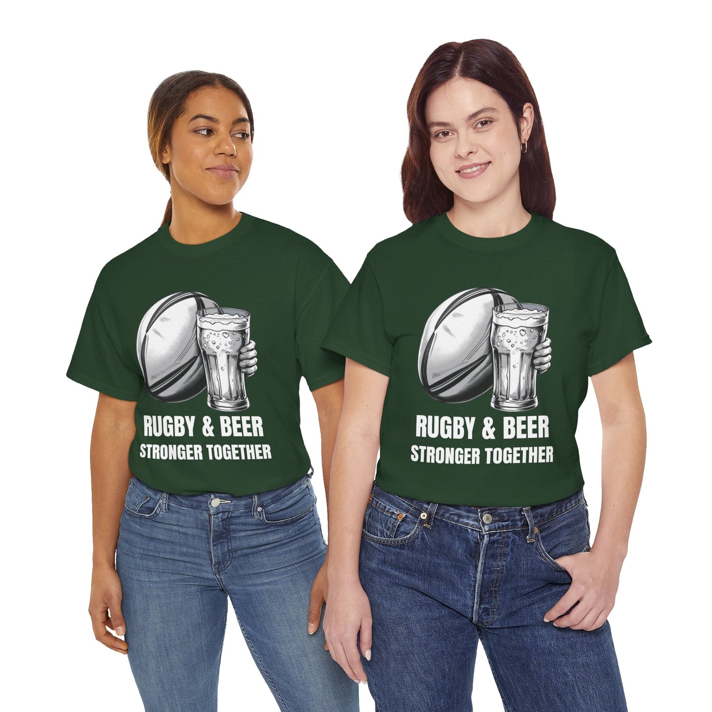 Rugby & Beer ¨Stronger together¨ T-Shirt - South African Rugby Fan Matchday Gift