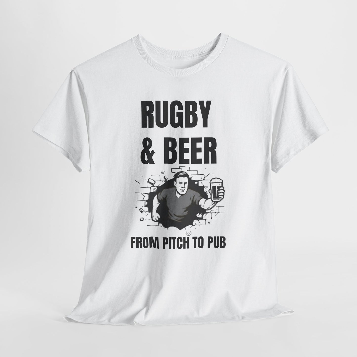Rugby & Beer T-Shirt – From the Pitch to the Pub | English Rugby Fans Tee