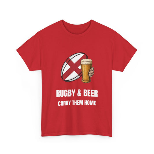 England Rugby & Beer T-Shirt - Carry Them Home Fan Tee | Match Day Apparel