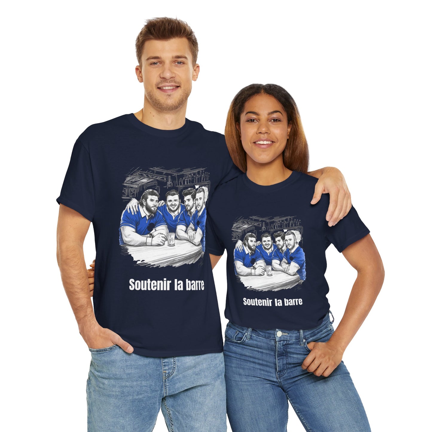 Propping up the Bar – Funny French Rugby T-Shirt for Fans and Gifts