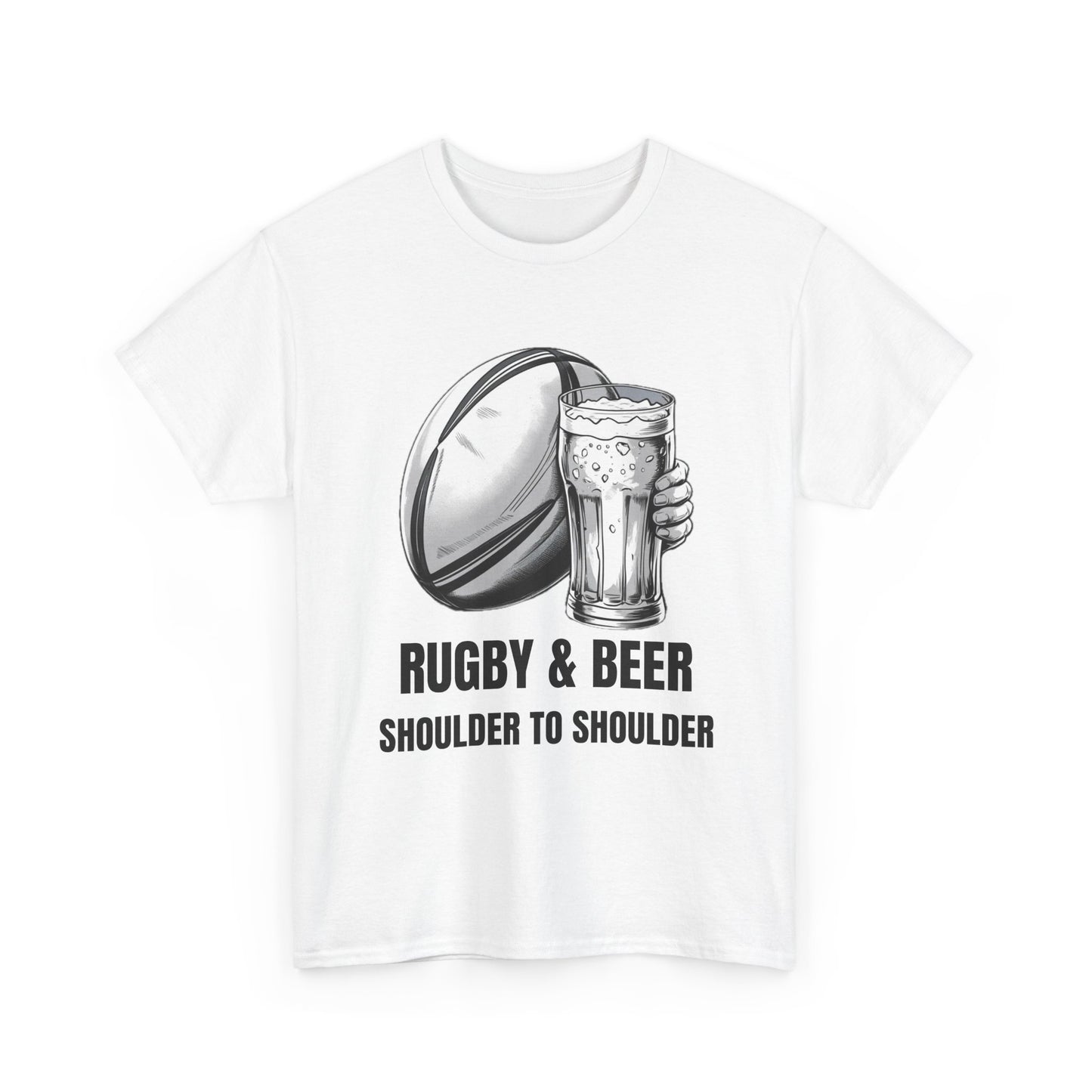 Rugby & Beer “Shoulder to Shoulder” T-Shirt – Irish Rugby Fan Matchday Gift