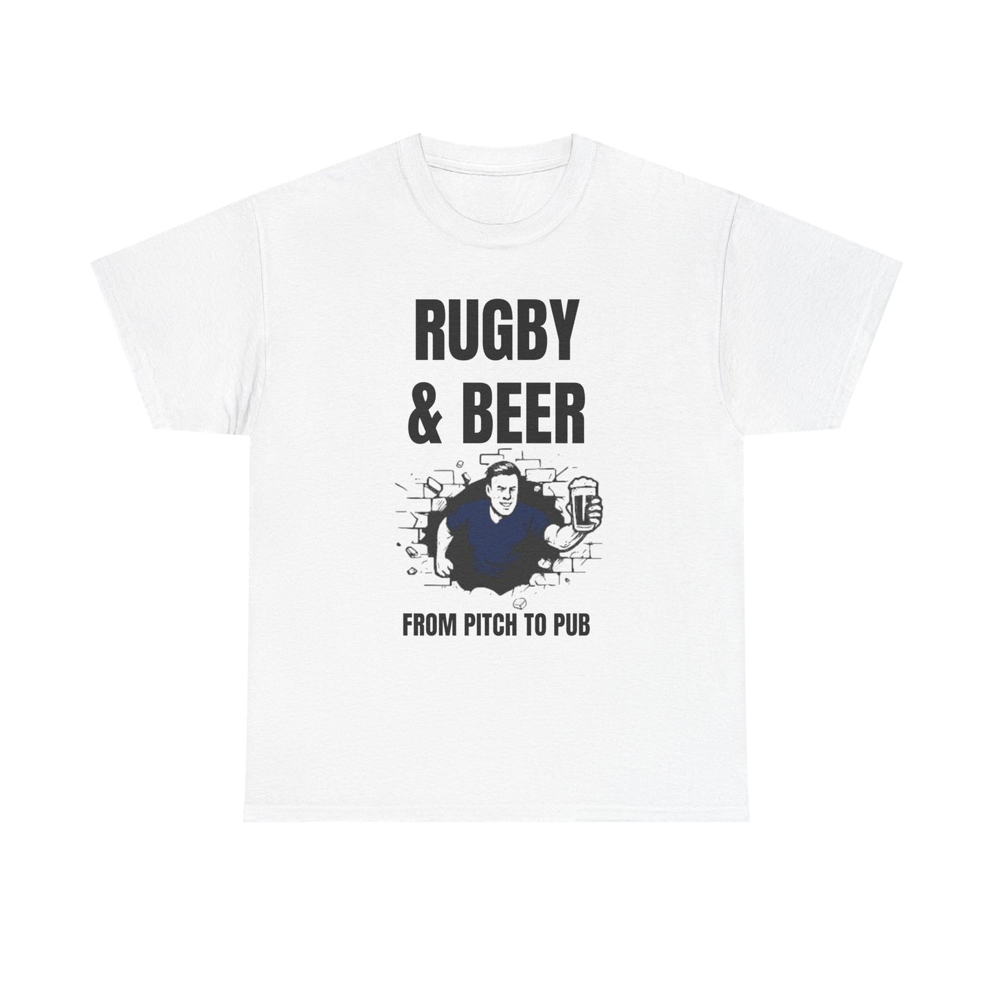Rugby & Beer T-Shirt – From the Pitch to the Pub | Scottish Rugby Fans Tee