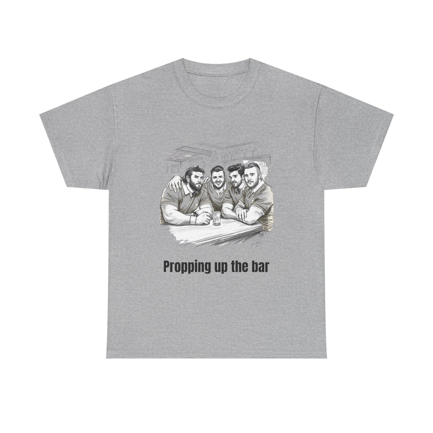 Propping Up The Bar – Funny English Rugby T-Shirt for Fans & Gifts