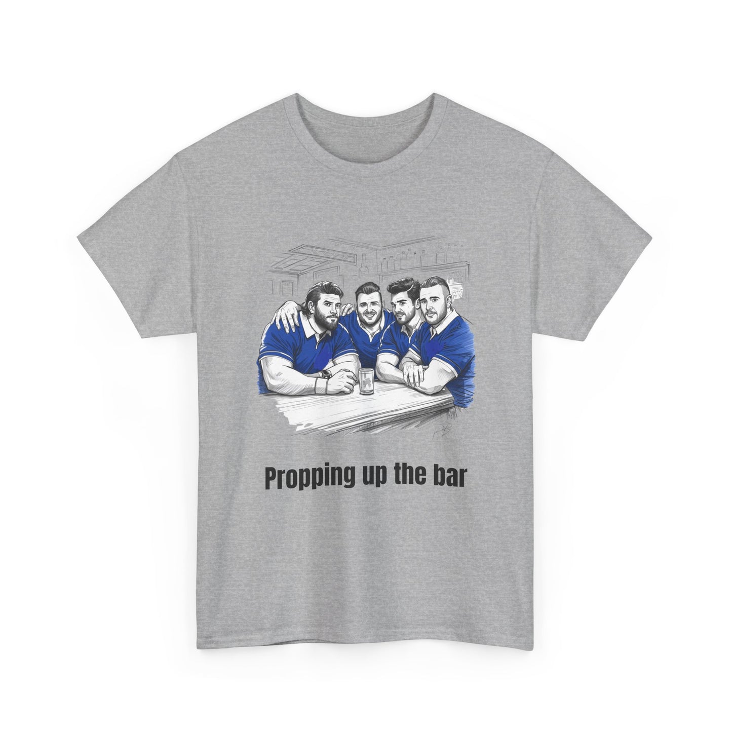 Propping Up The Bar – Funny Scottish Rugby T-Shirt for Fans & Gifts