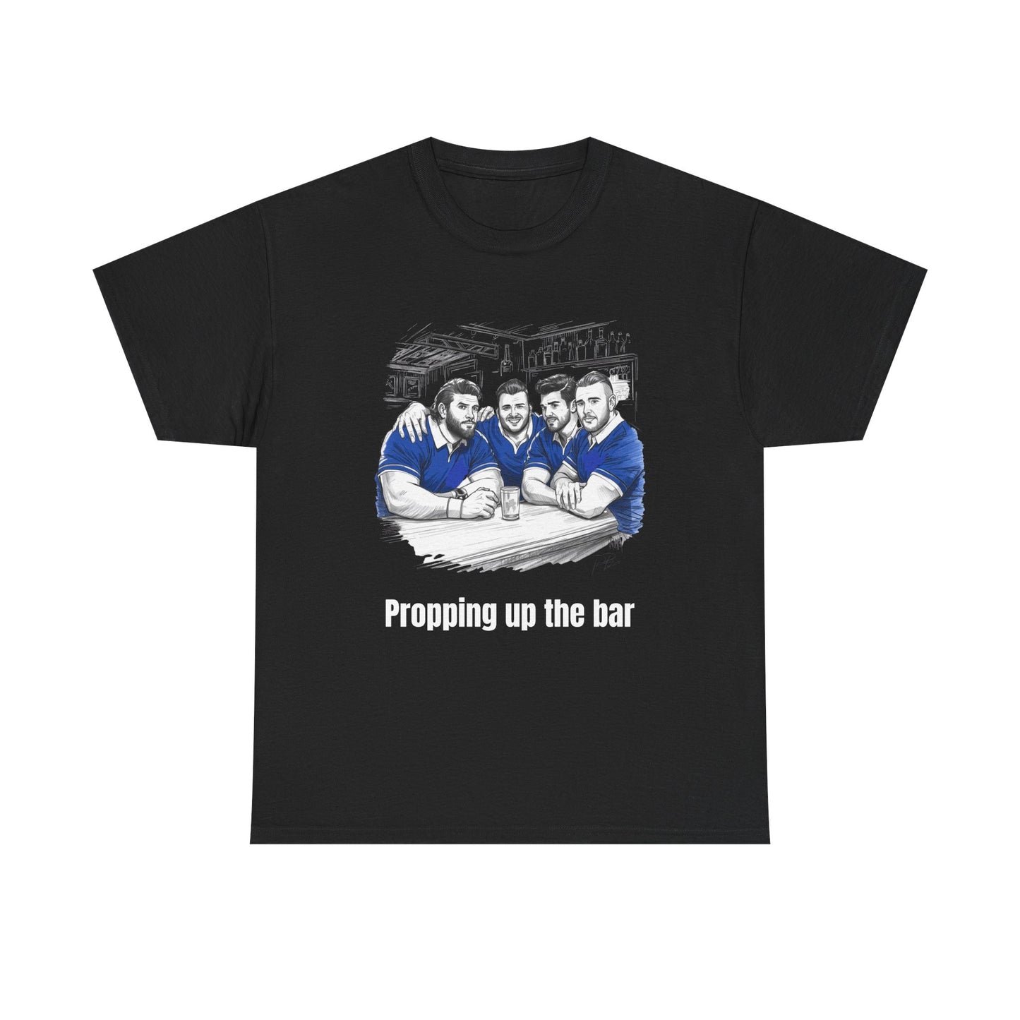 Propping Up The Bar – Funny Scottish Rugby T-Shirt for Fans & Gifts