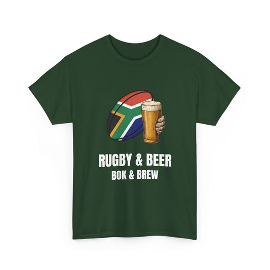Rugby & Beer ¨Bok & Brew¨ T-Shirt - South African Rugby Fan Matchday Gift