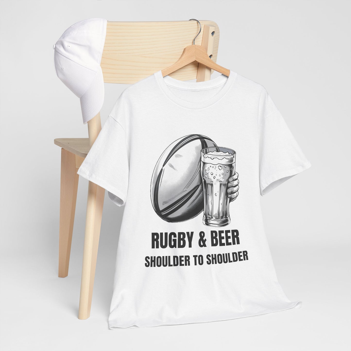 Rugby & Beer “Shoulder to Shoulder” T-Shirt – Irish Rugby Fan Matchday Gift