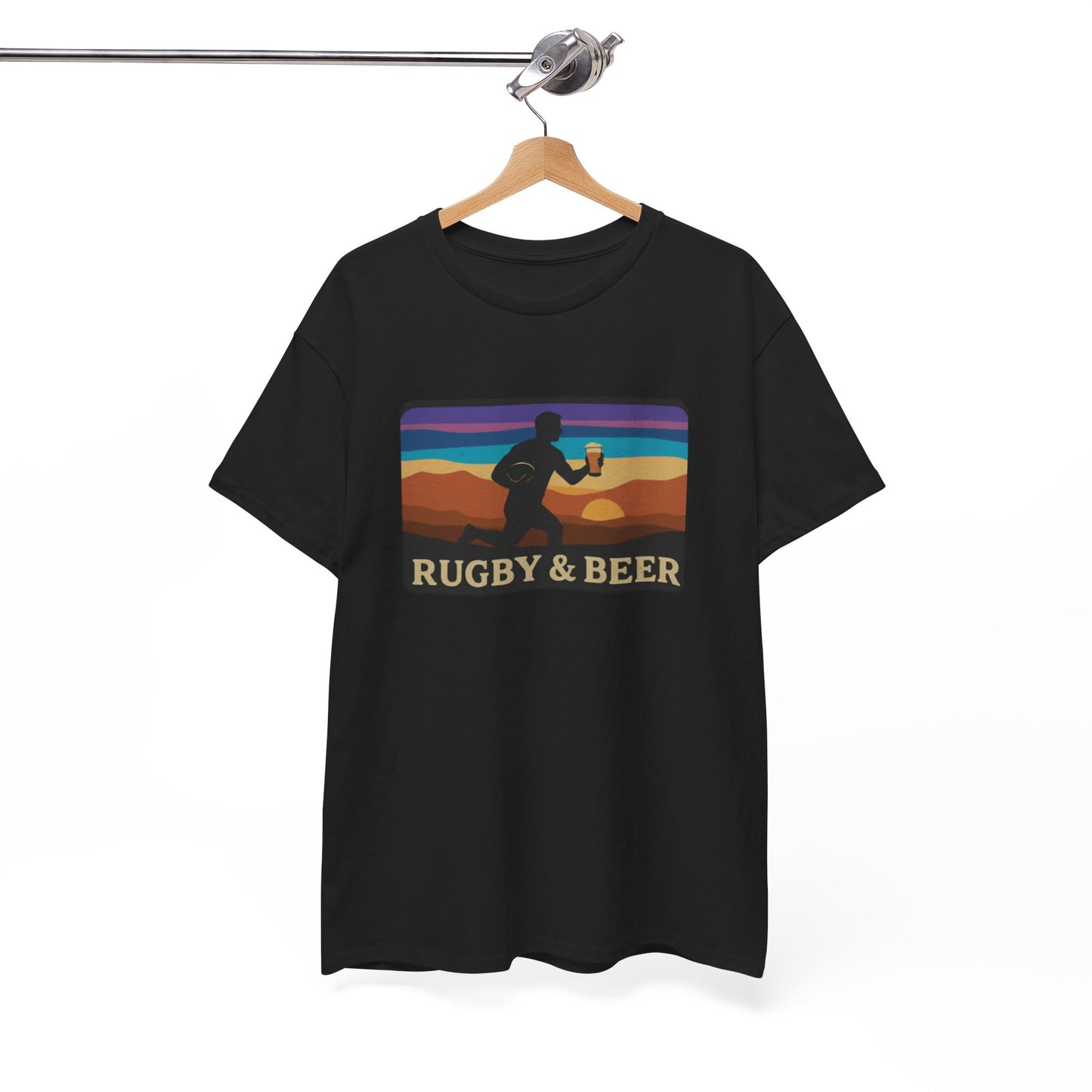 Rugby & Beer Funny T-Shirt | Mens Retro Match Day & Christmas Gift