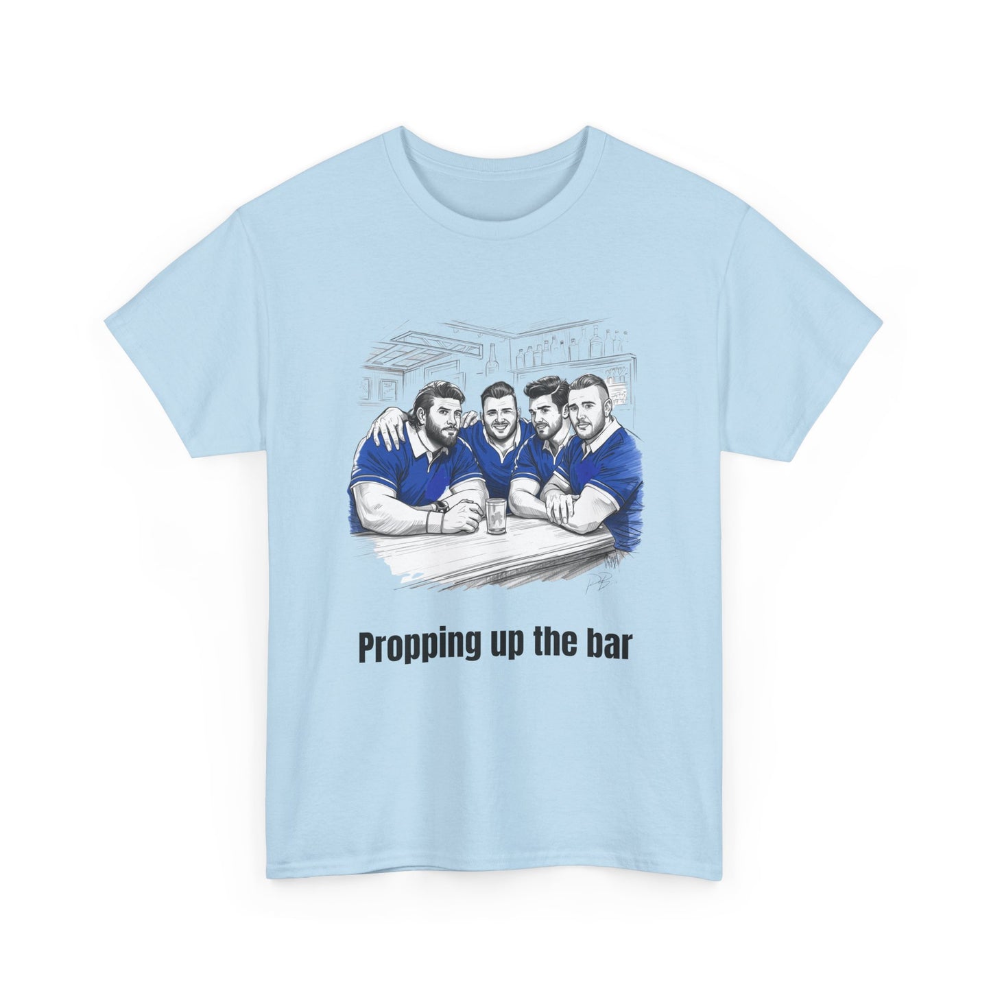 Propping Up The Bar – Funny Scottish Rugby T-Shirt for Fans & Gifts