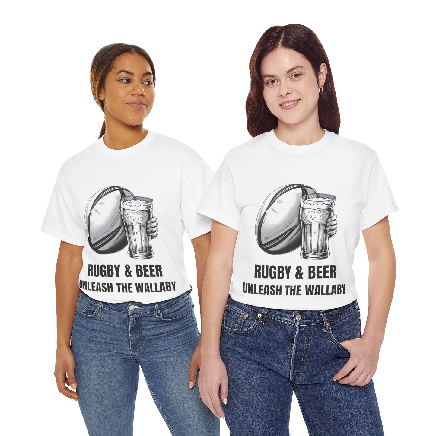 Rugby & Beer ¨Unleash the Wallaby¨ T-Shirt - Australian Rugby Fan Matchday Gift