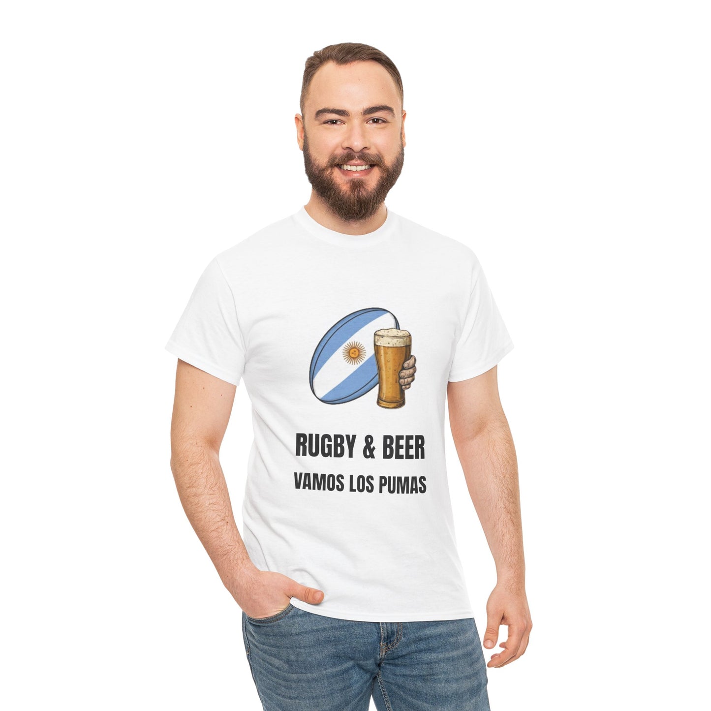 Argentina Rugby & Beer T-Shirt - Vamos Los Pumas Fan Tee | Match Day Apparel