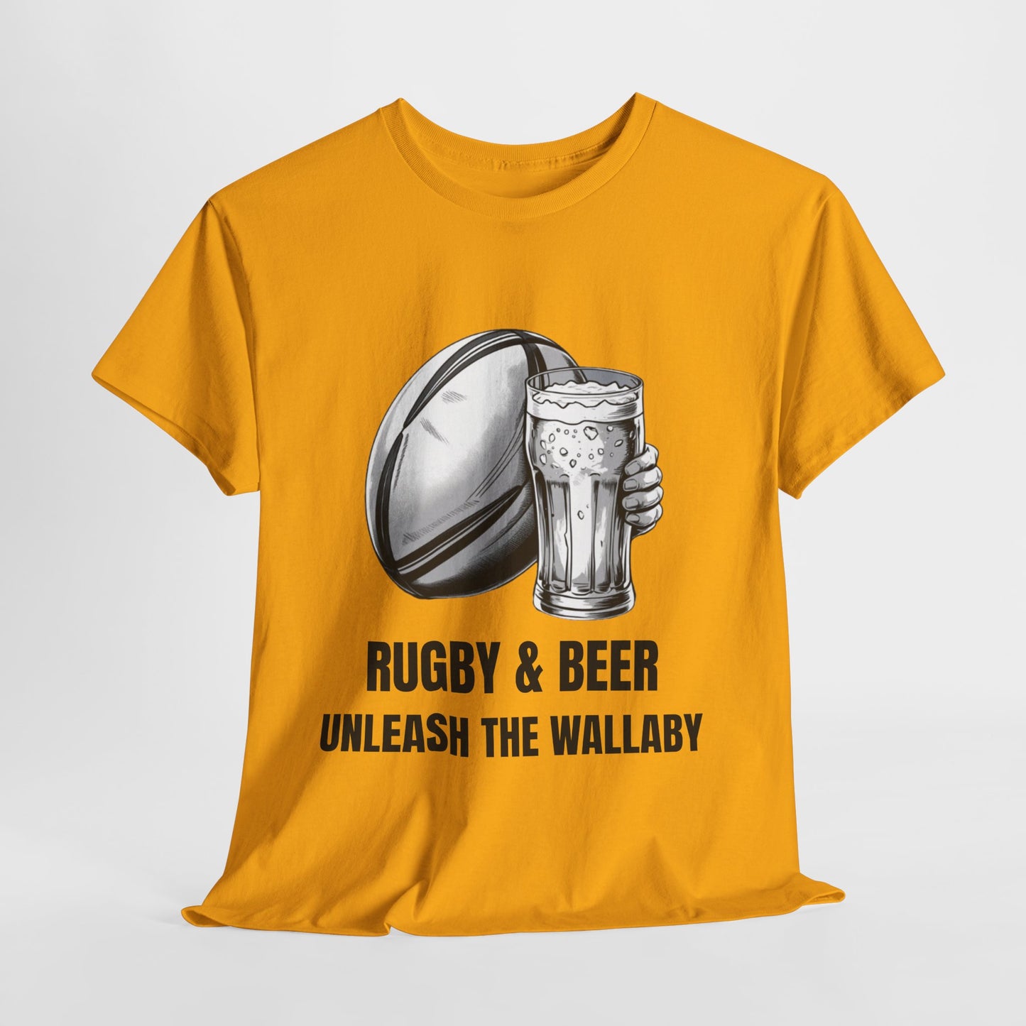 Rugby & Beer ¨Unleash the Wallaby¨ T-Shirt - Australian Rugby Fan Matchday Gift