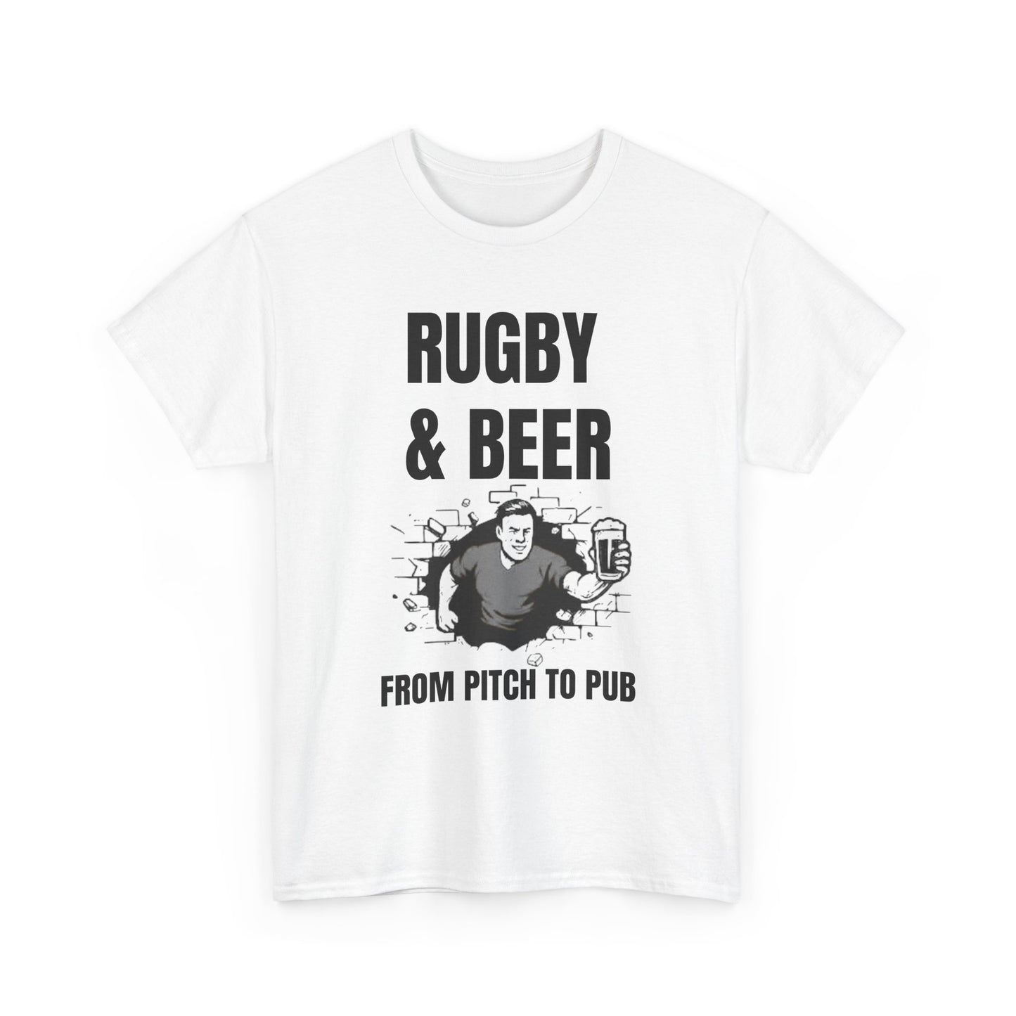 Rugby & Beer T-Shirt – From the Pitch to the Pub | English Rugby Fans Tee