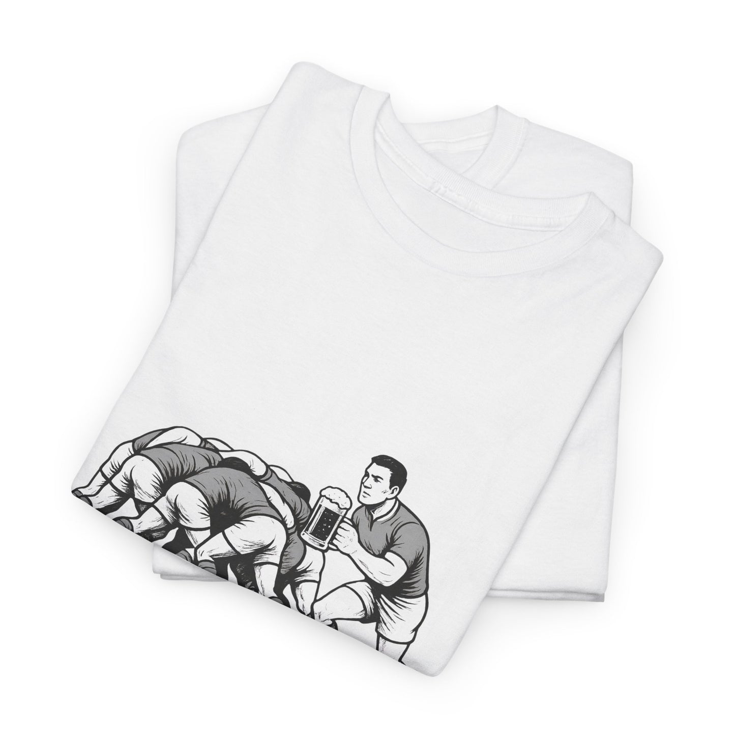 Scrum Time Beer Time Unisex Heavy Cotton Tee, Rugby Shirt, Sports Fan Gift, Casual Wear, Beer Lover Apparel