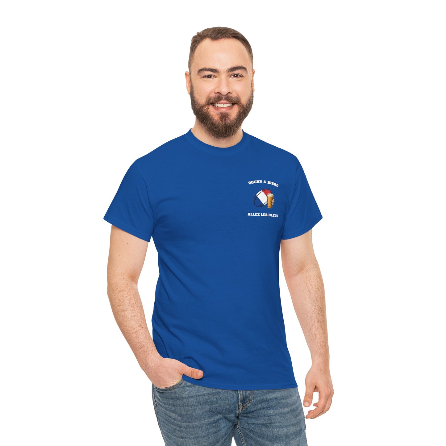 France Rugby & Bière T-Shirt – Allez Les Bleus | French Rugby Fan Shirt