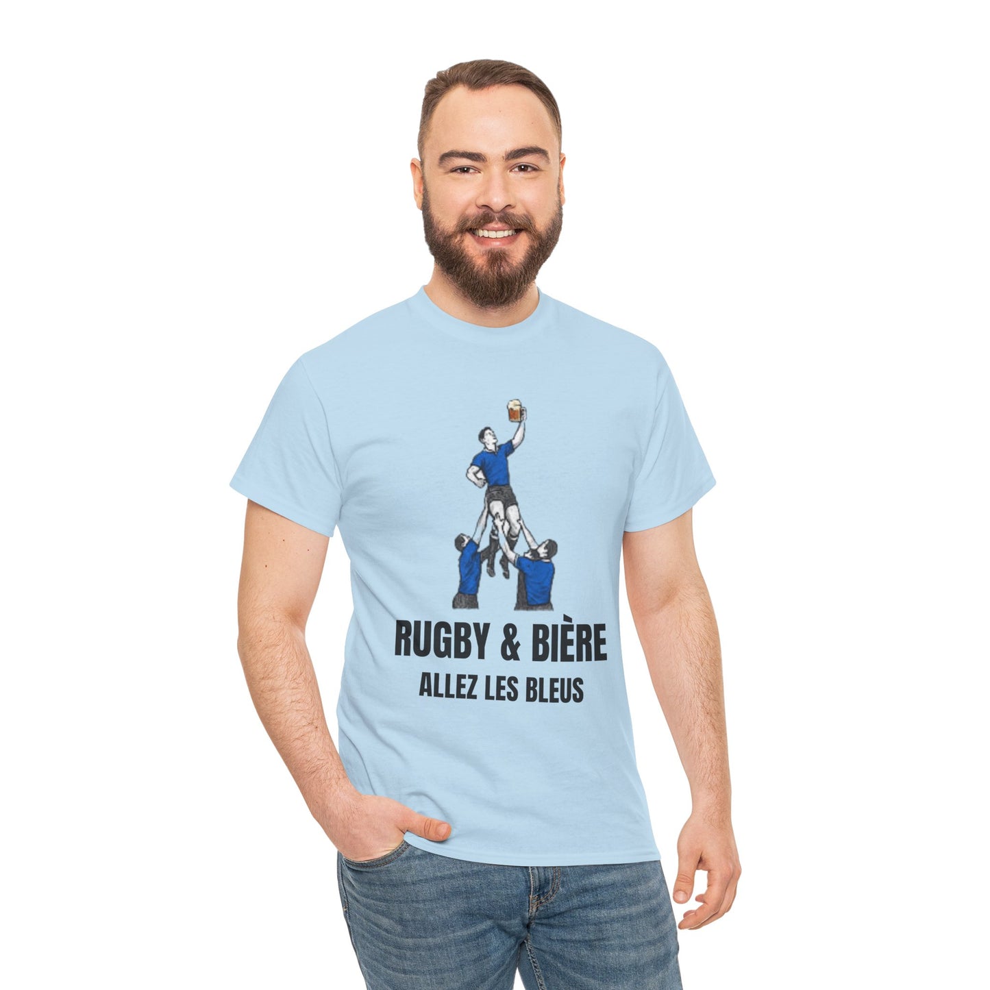 T-shirt Rugby &amp; Bière : Allez Les Bleus - Cadeau parfait pour les fans de rugby 