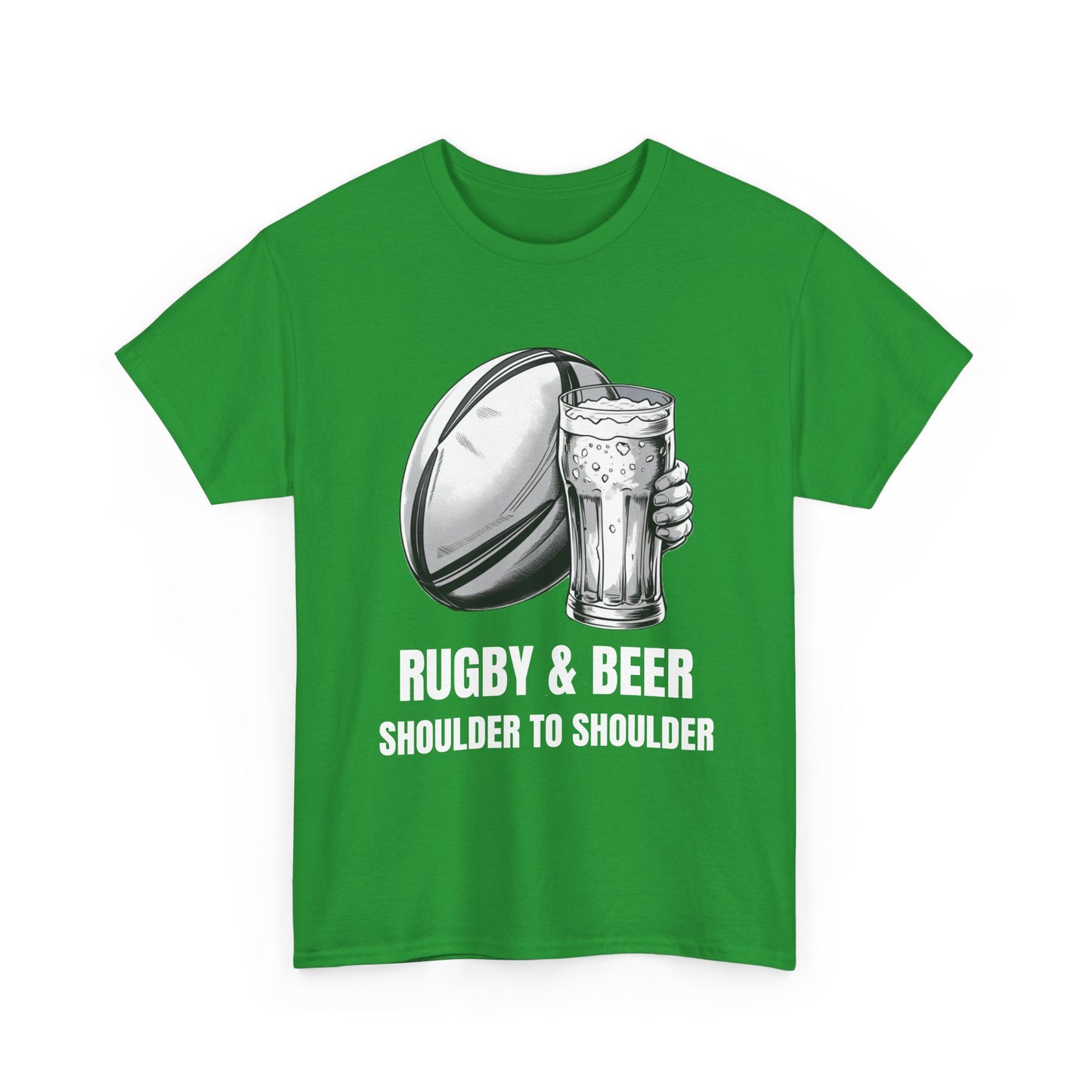 Rugby & Beer “Shoulder to Shoulder” T-Shirt – Irish Rugby Fan Matchday Gift