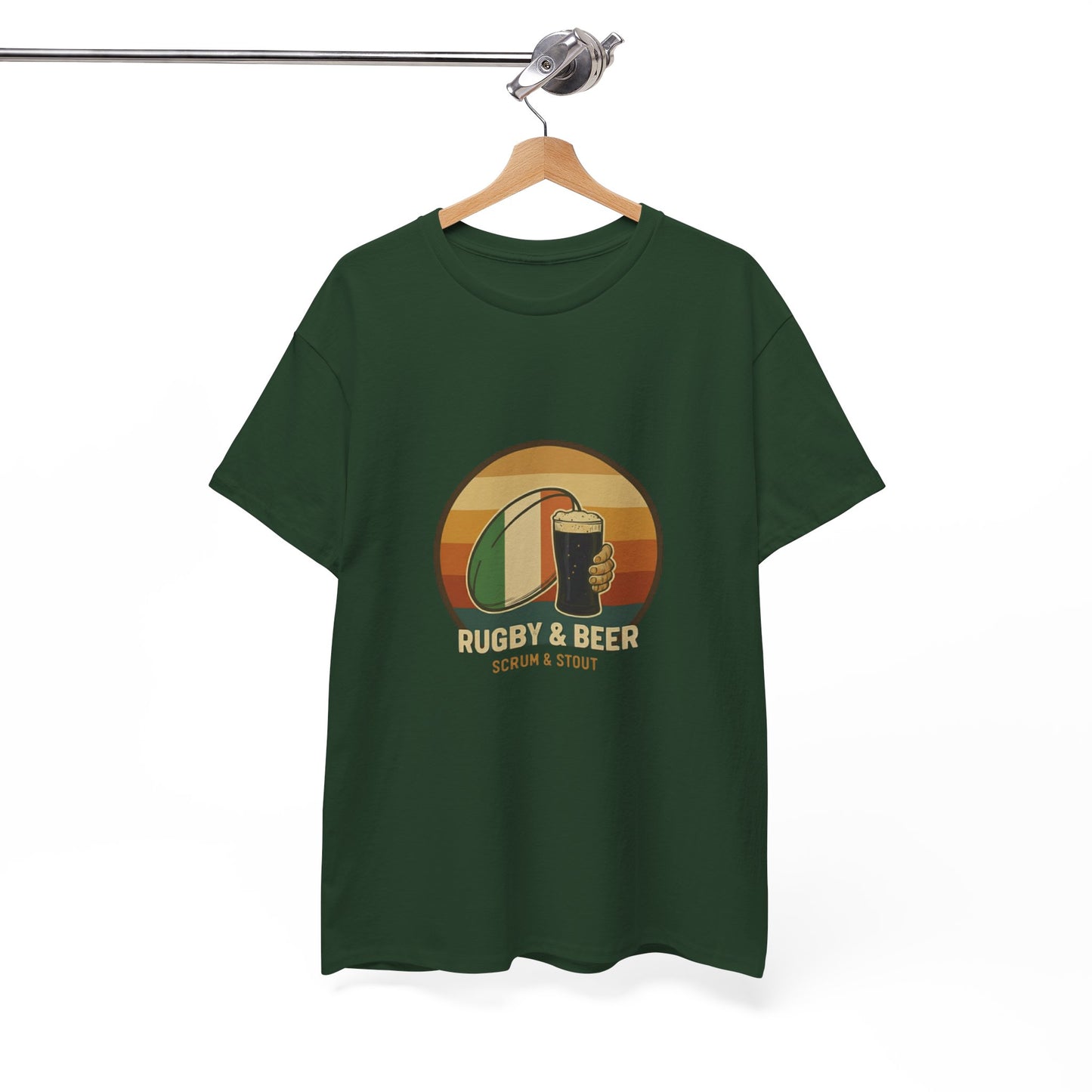 Vintage Irish Rugby T-Shirt | Rugby & Beer “Scrum & Stout” – Funny Irish Rugby Top