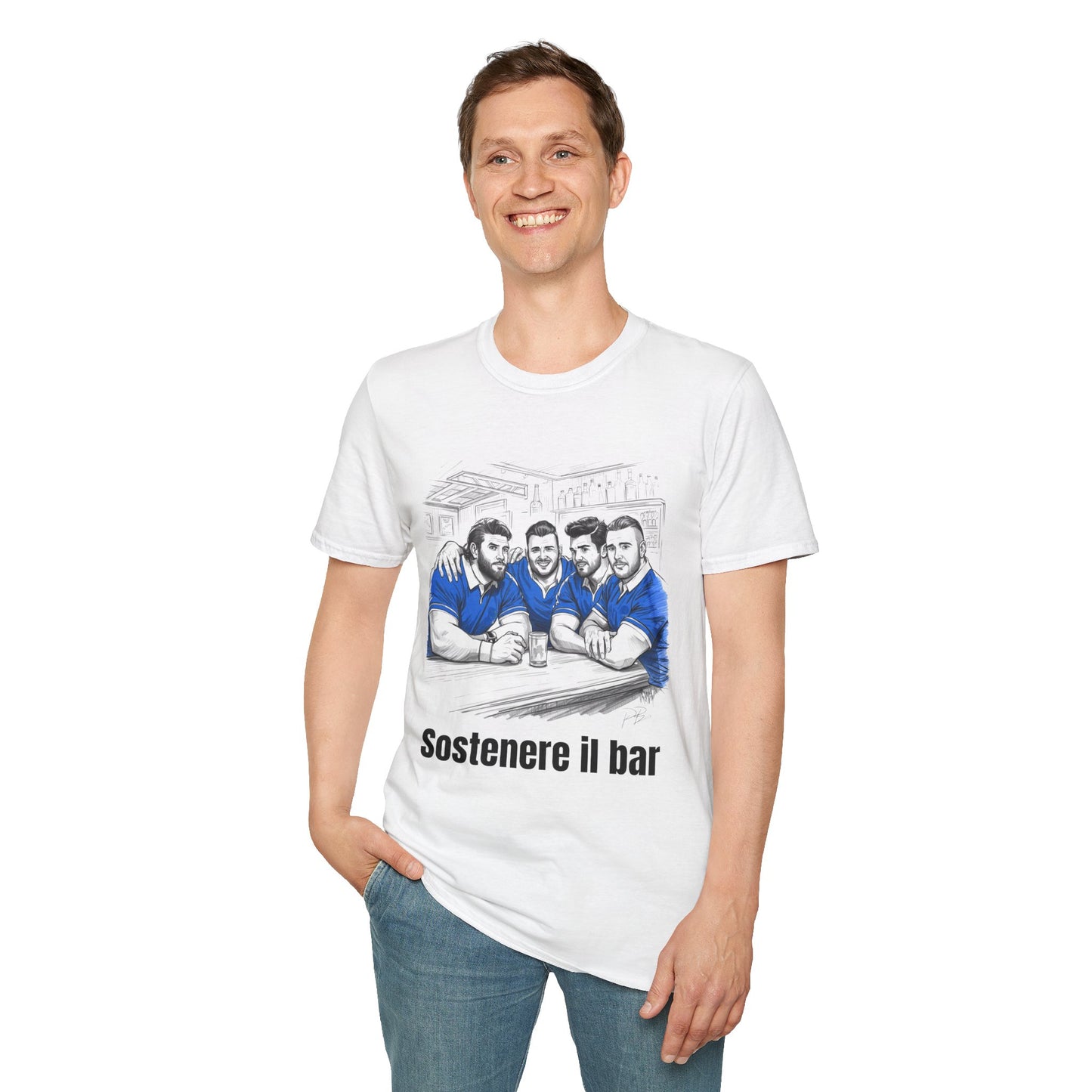 Propping Up The Bar – Funny Italian Rugby T-Shirt for Fans & Gifts