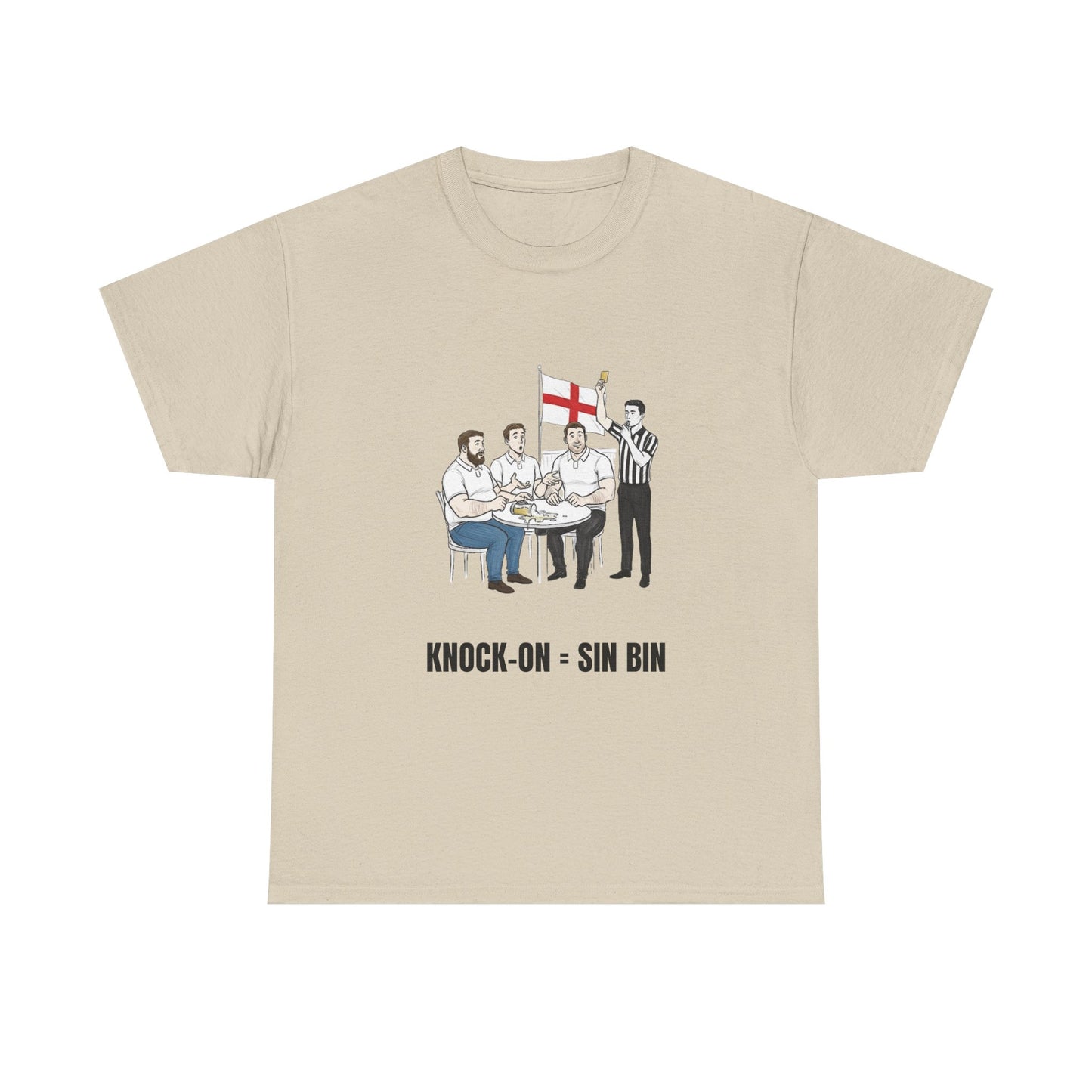 English Rugby & Beer T-Shirt – Yellow Card Pint Spill | Funny Rugby Fans Tee