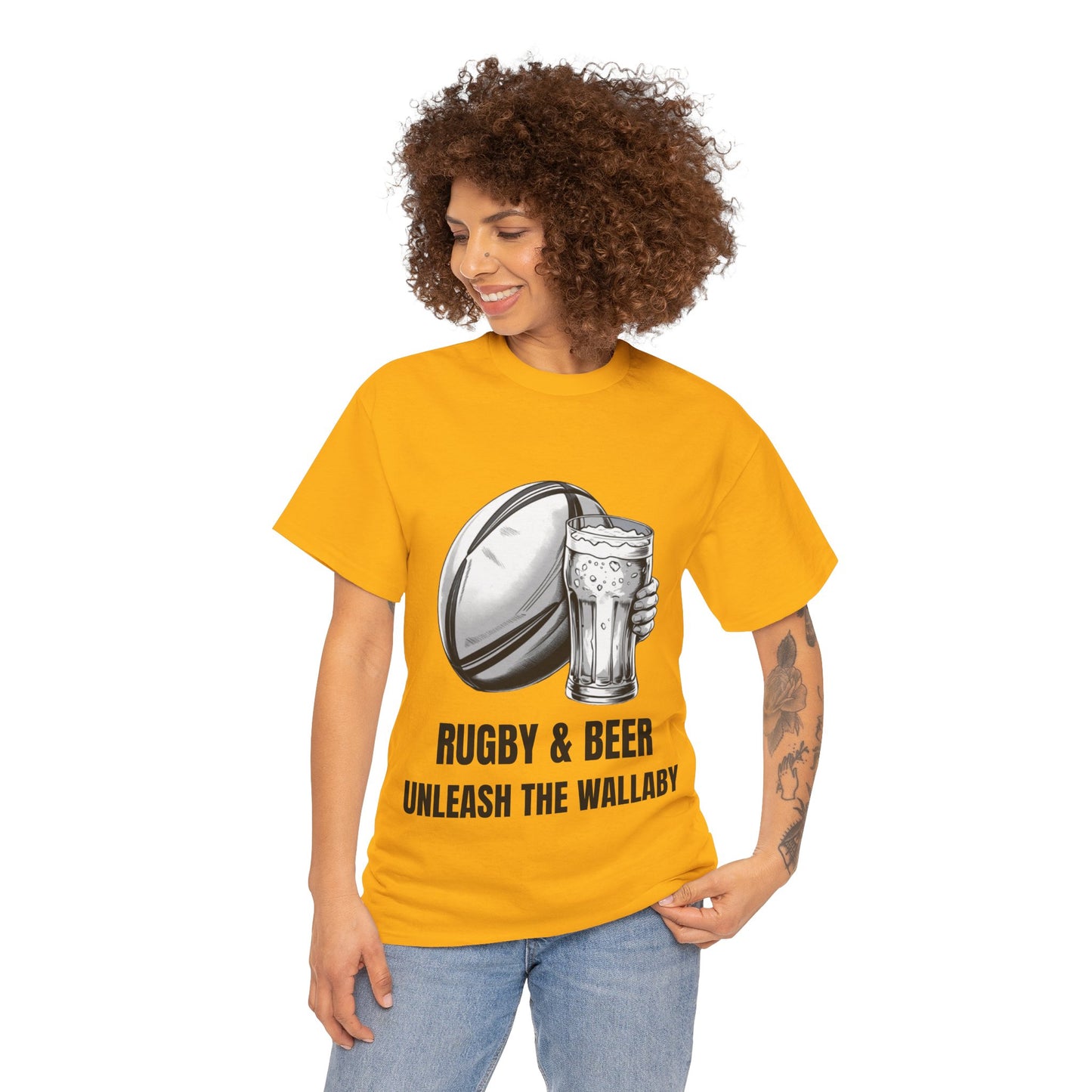 Rugby & Beer ¨Unleash the Wallaby¨ T-Shirt - Australian Rugby Fan Matchday Gift