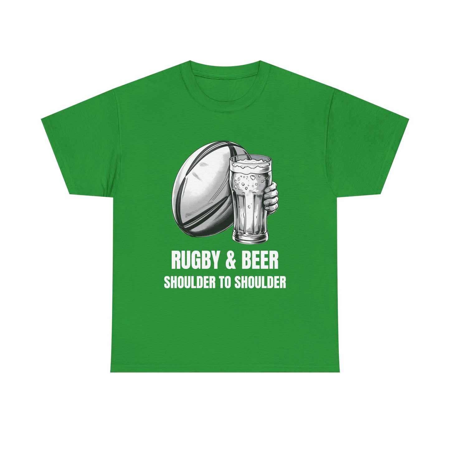 Rugby & Beer “Shoulder to Shoulder” T-Shirt – Irish Rugby Fan Matchday Gift