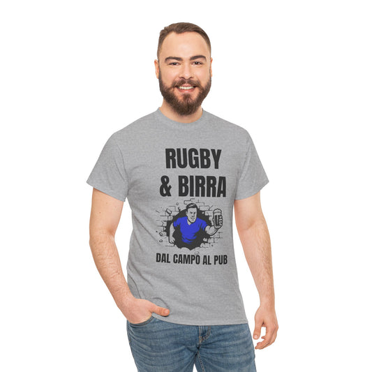 Rugby & Beer T-Shirt – From the Pitch to the Pub | Italian Rugby Fans Tee