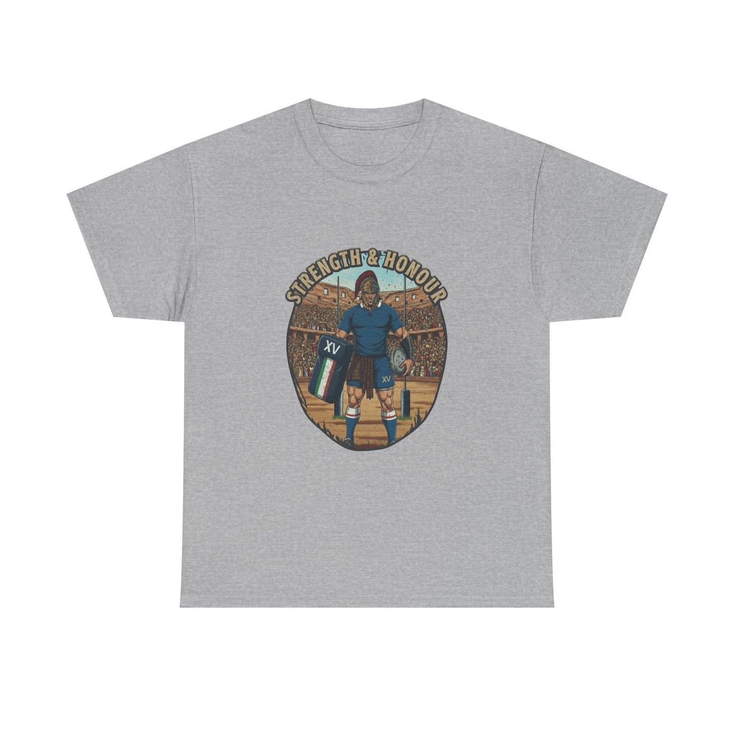 Italian Rugby "Strength & Honour" Gladiator T-Shirt – Arena Battle XV