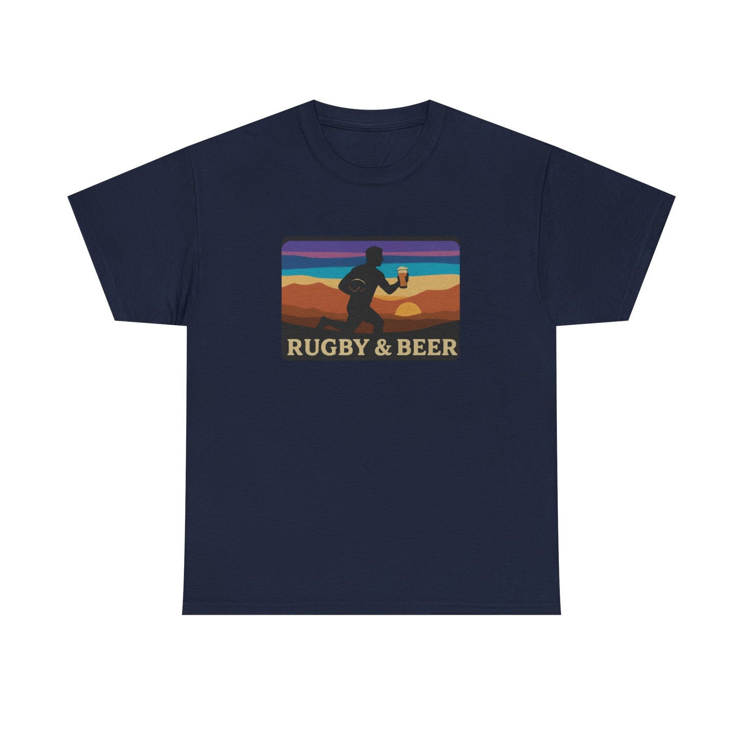 Rugby & Beer Funny T-Shirt | Mens Retro Match Day & Christmas Gift