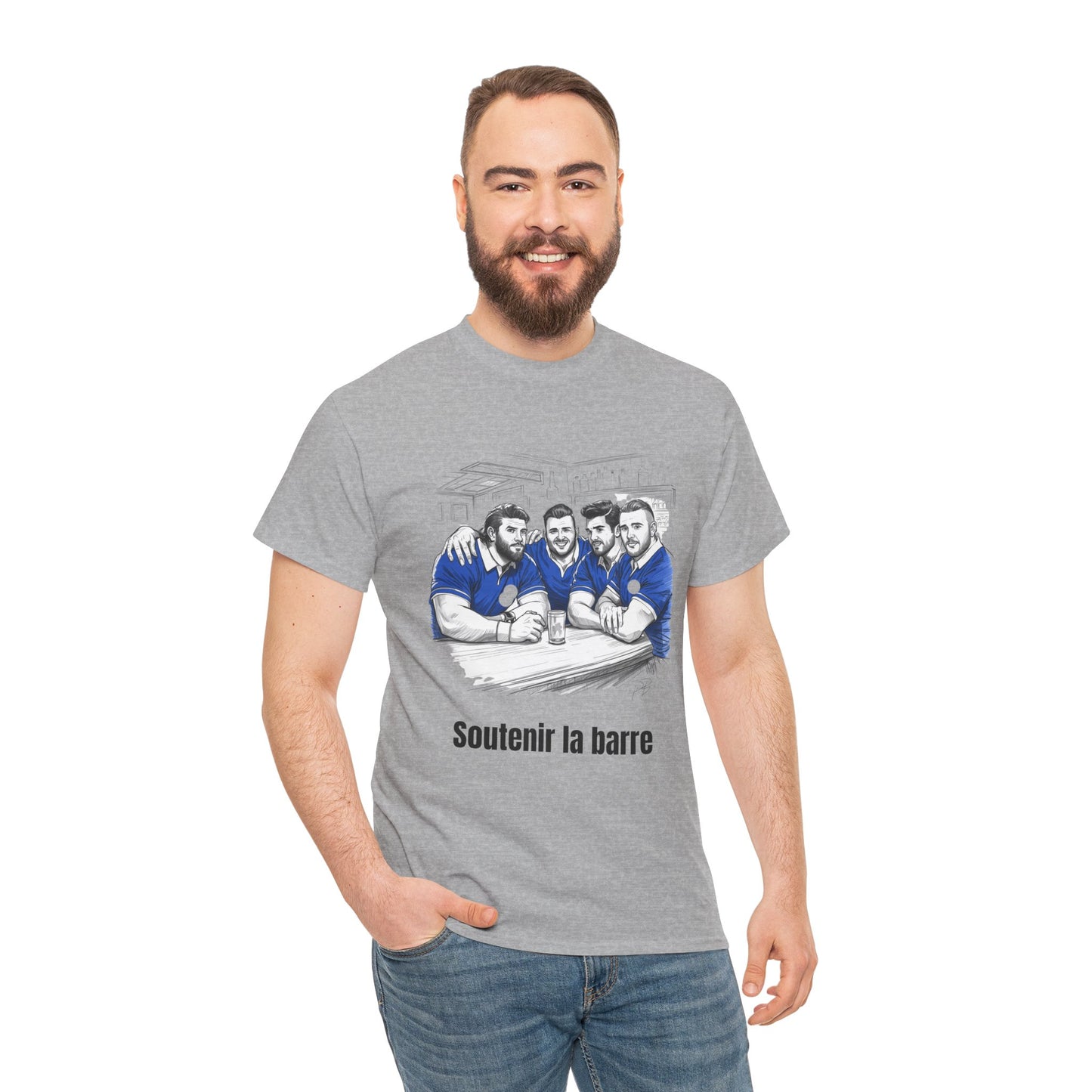 Propping up the Bar – Funny French Rugby T-Shirt for Fans and Gifts