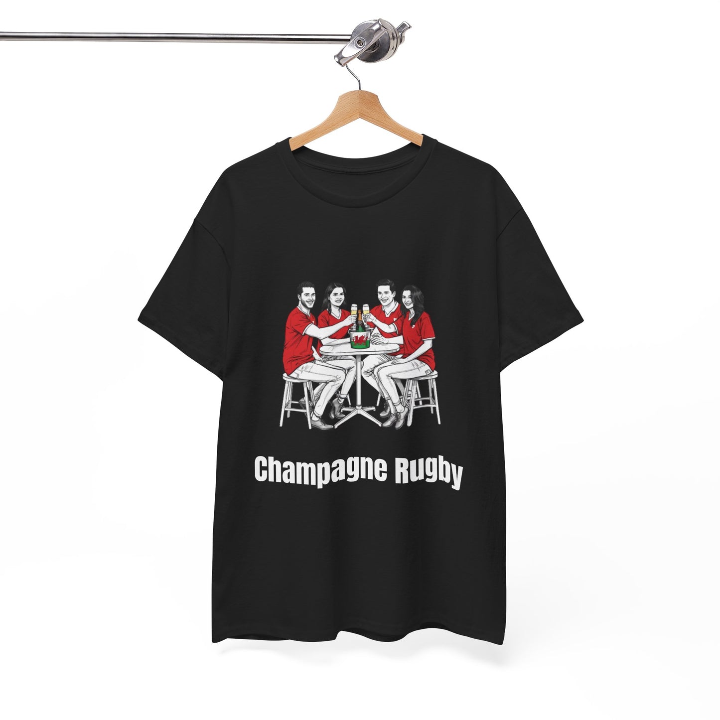Champagne Rugby T-shirt - Six Nations Wales Fan Gift