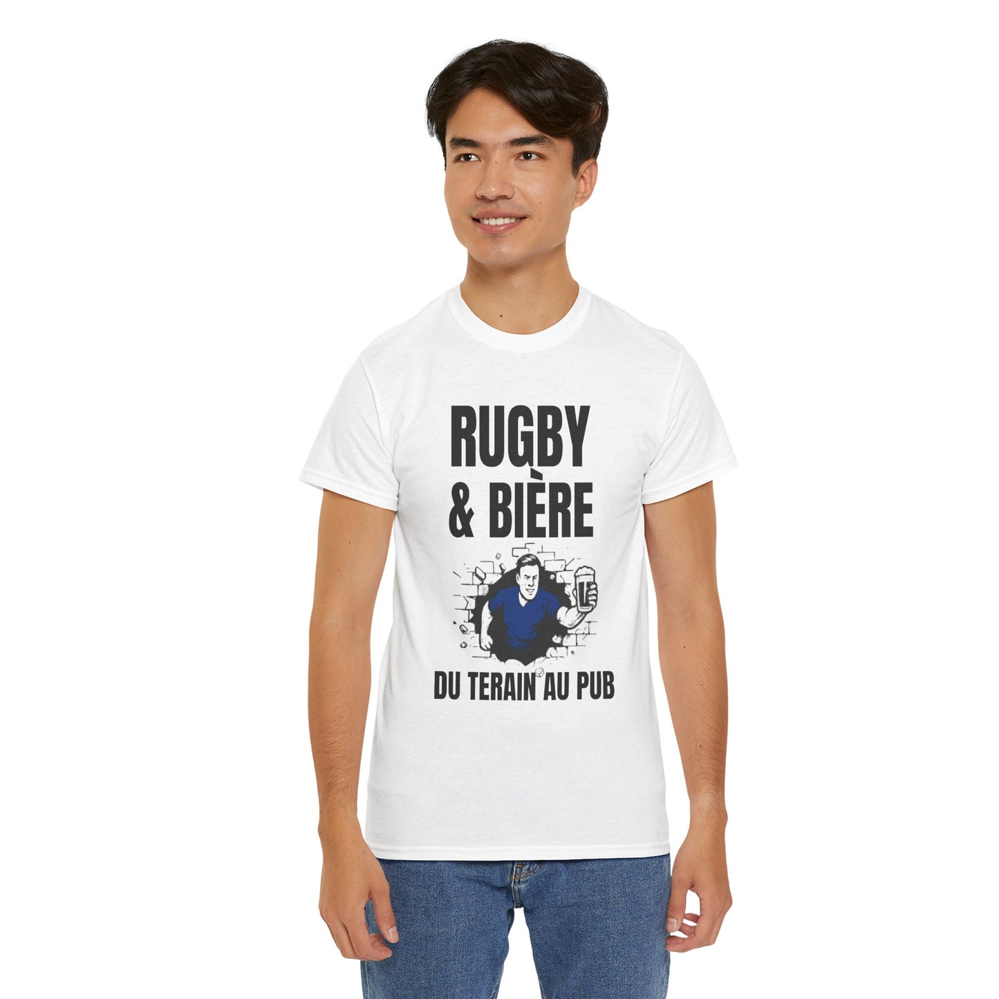 Rugby & Beer T-Shirt – From the Pitch to the Pub | French Rugby Fans Tee