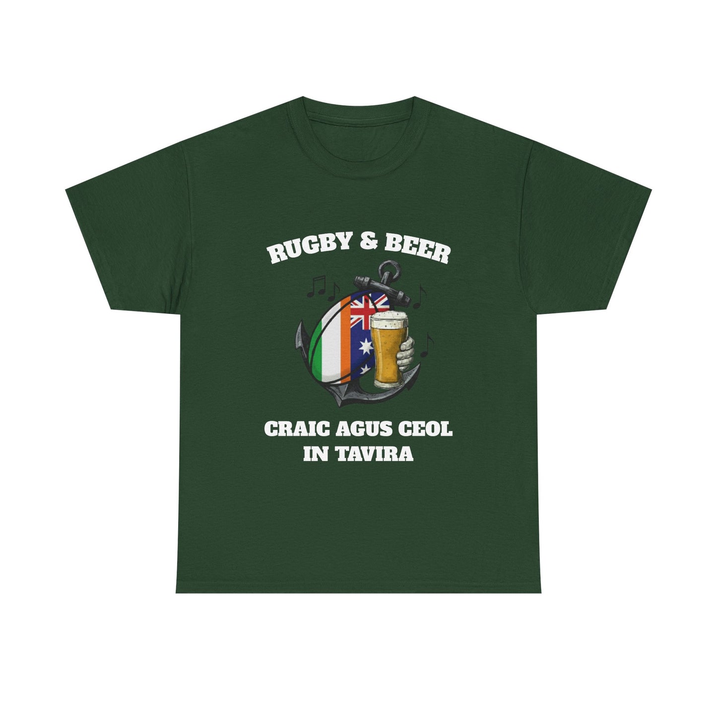Personalized Rugby & Beer Tee - Your Flag, Your Fun! (Bulk Order Customization Available)
