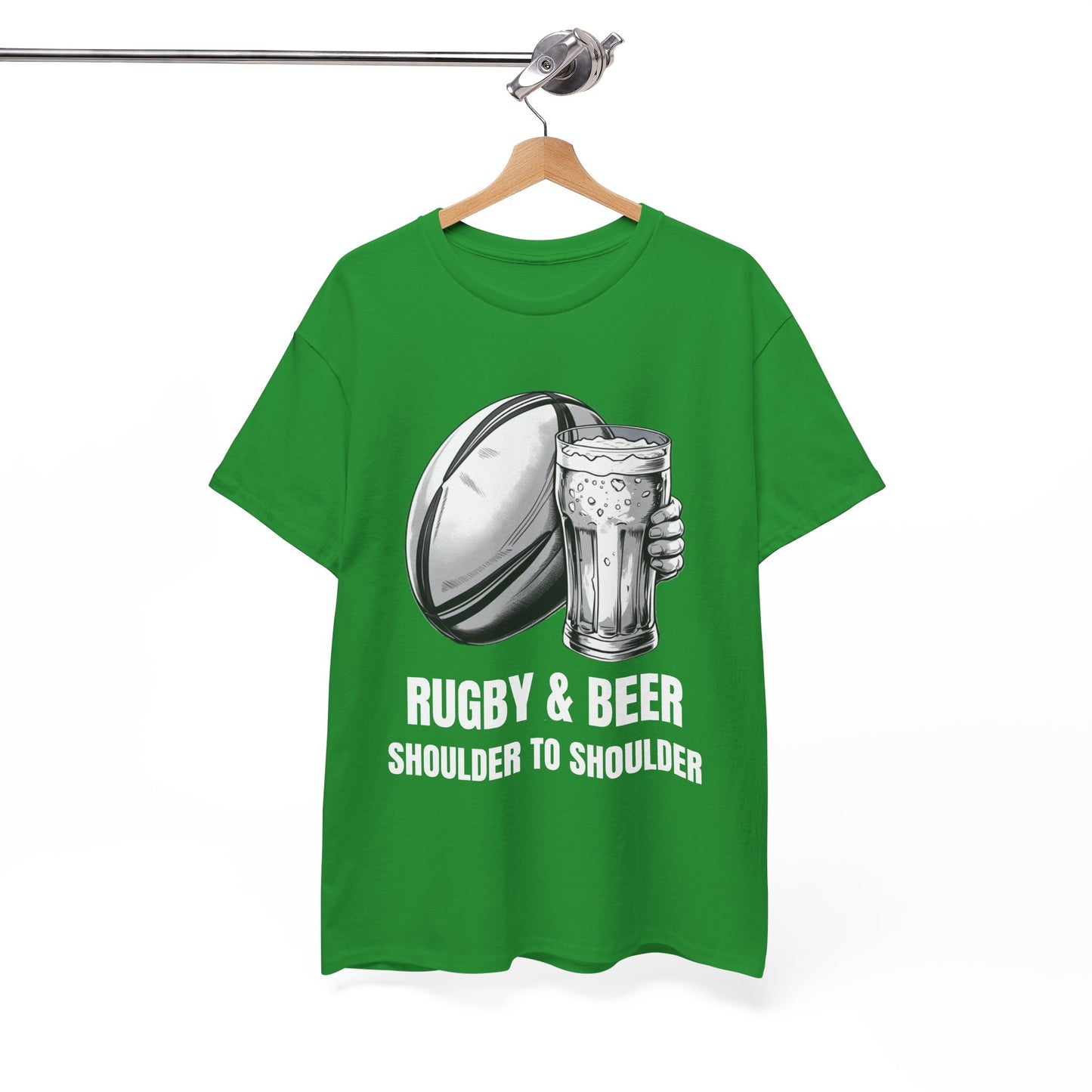 Rugby & Beer “Shoulder to Shoulder” T-Shirt – Irish Rugby Fan Matchday Gift