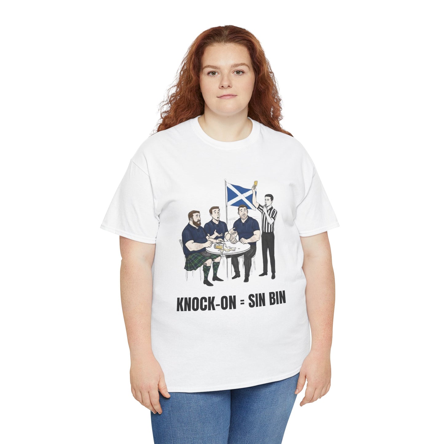 Scottish Rugby & Beer T-Shirt – Yellow Card Pint Spill | Funny Rugby Fans Tee