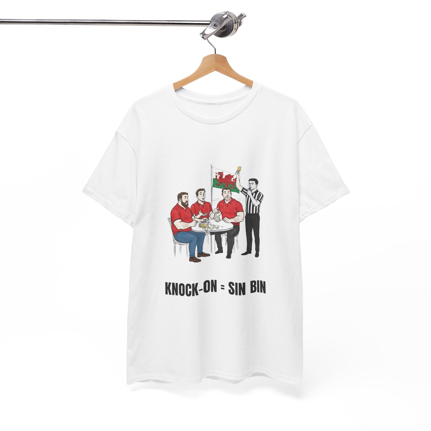 T-shirt rugby gallois et bière – Carton jaune renversé | T-shirt humoristique pour supporters de rugby