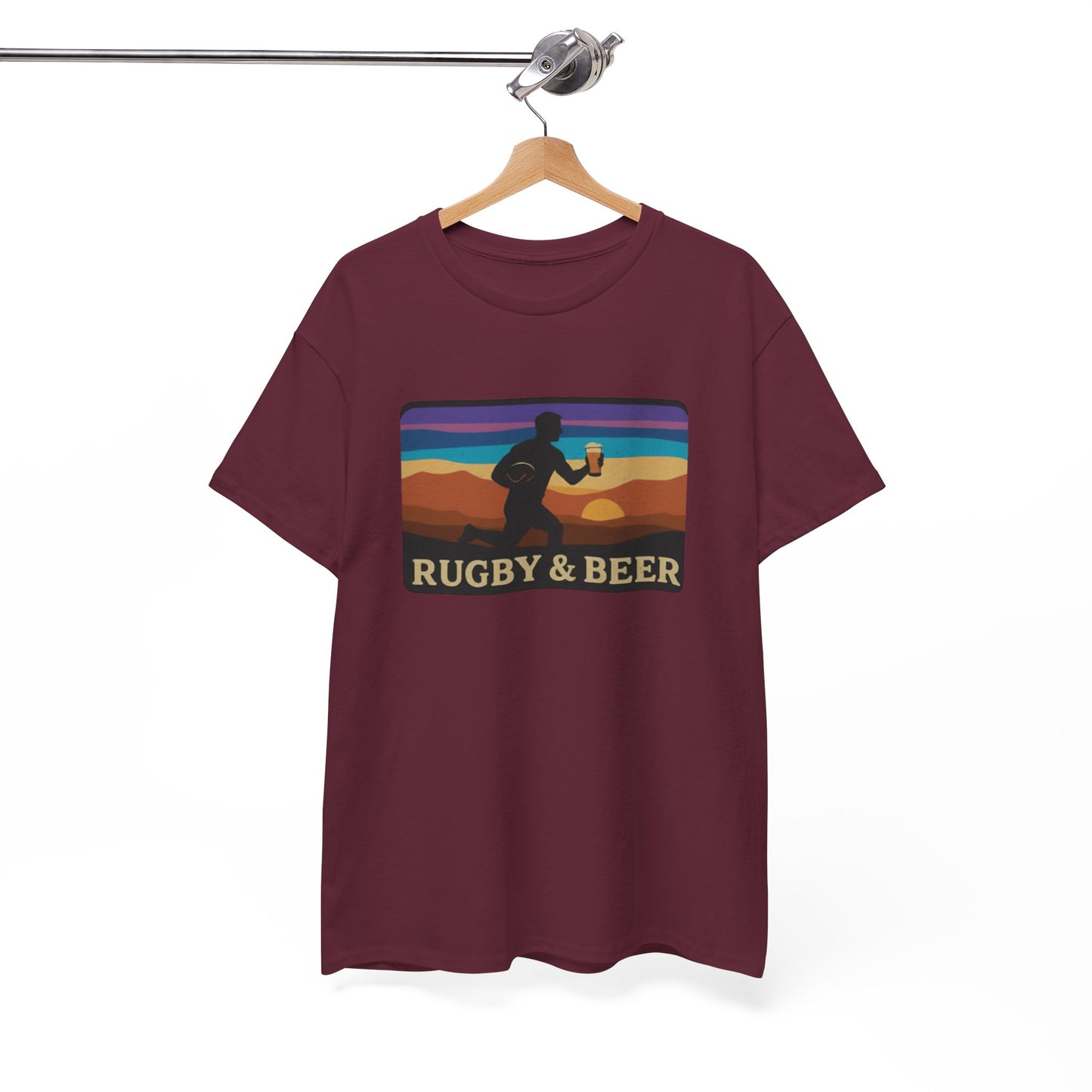 Rugby & Beer Funny T-Shirt | Mens Retro Match Day & Christmas Gift