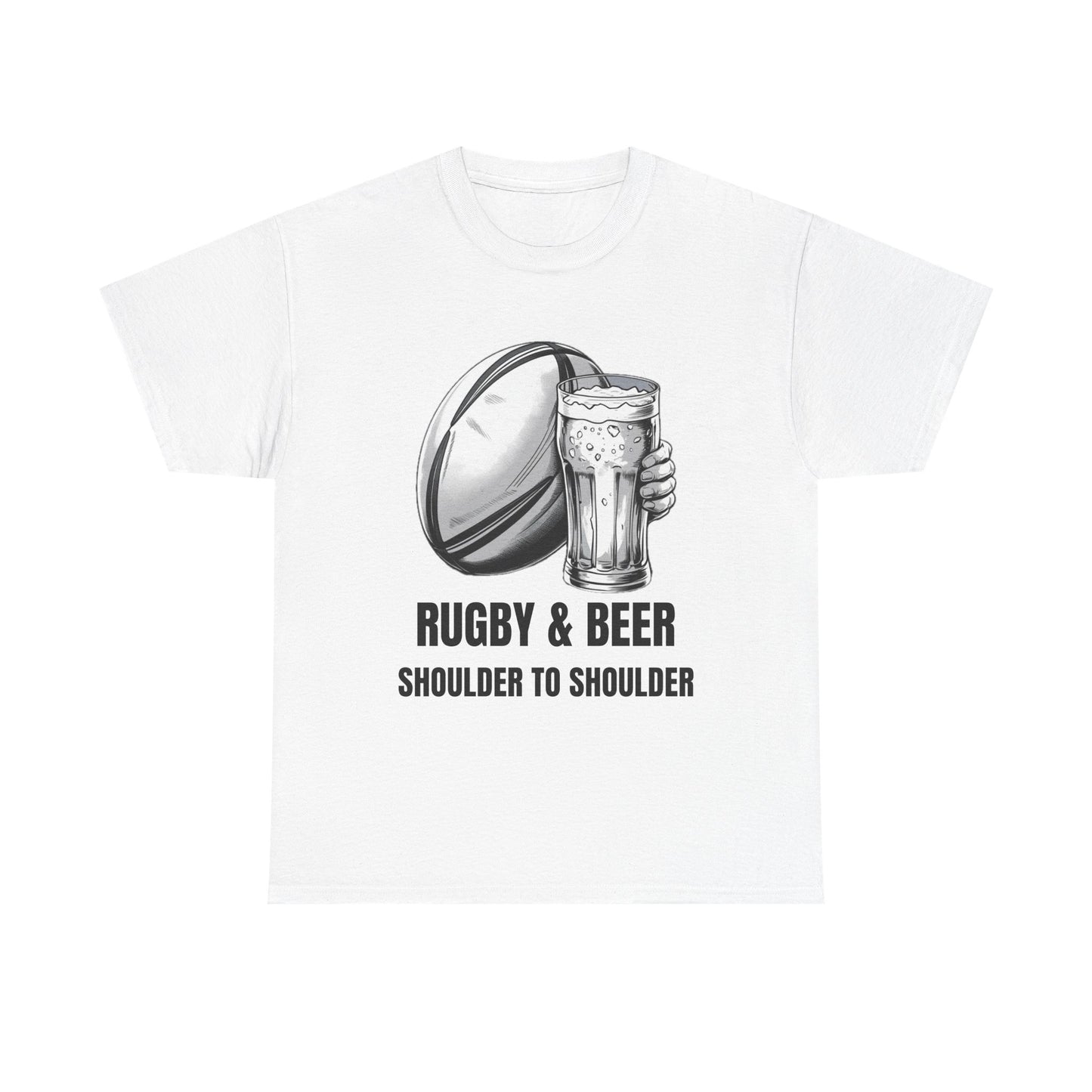 Rugby & Beer “Shoulder to Shoulder” T-Shirt – Irish Rugby Fan Matchday Gift