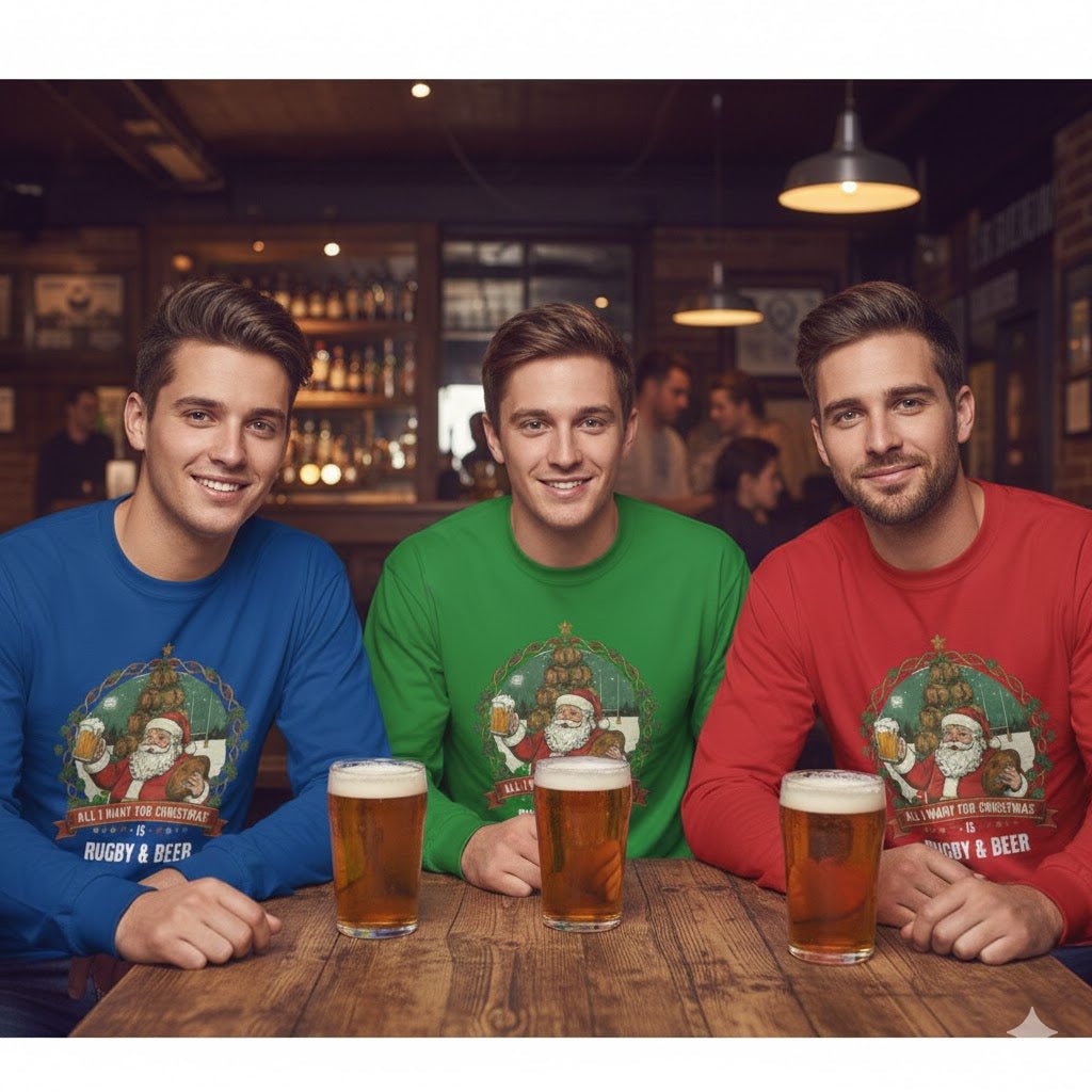 "All I Want is Rugby & Beer" - Festive Santa Gift - Rugby & Beer