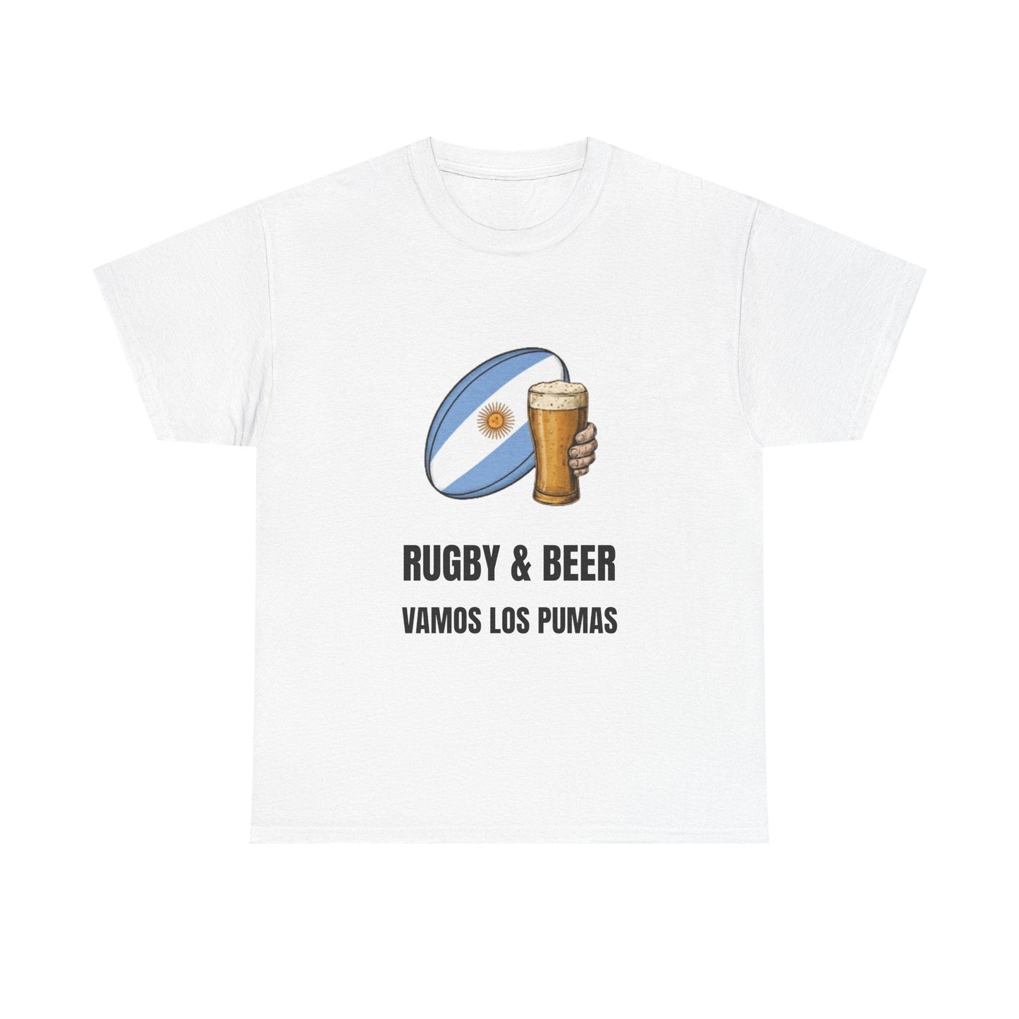 Argentina Rugby & Beer T-Shirt - Vamos Los Pumas Fan Tee | Match Day Apparel - Rugby & Beer