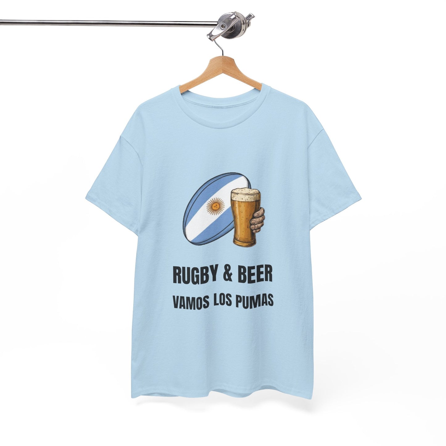Argentina Rugby & Beer T-Shirt - Vamos Los Pumas Fan Tee | Match Day Apparel - Rugby & Beer
